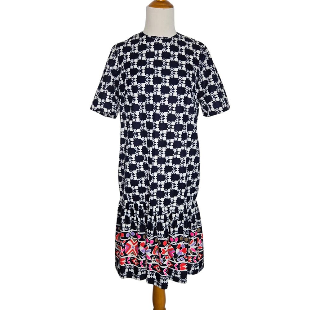 Vintage Martha Manning 60s Geometric Shift Dress Groovy Womens Maximalist Large